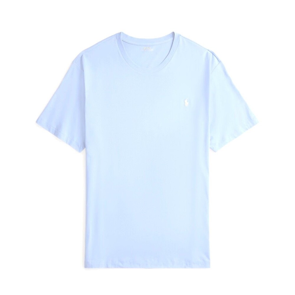 Polo Ralph Lauren Men's T-Shirt L Light Blue Yellow Pony Logo Crew Neck Cotton